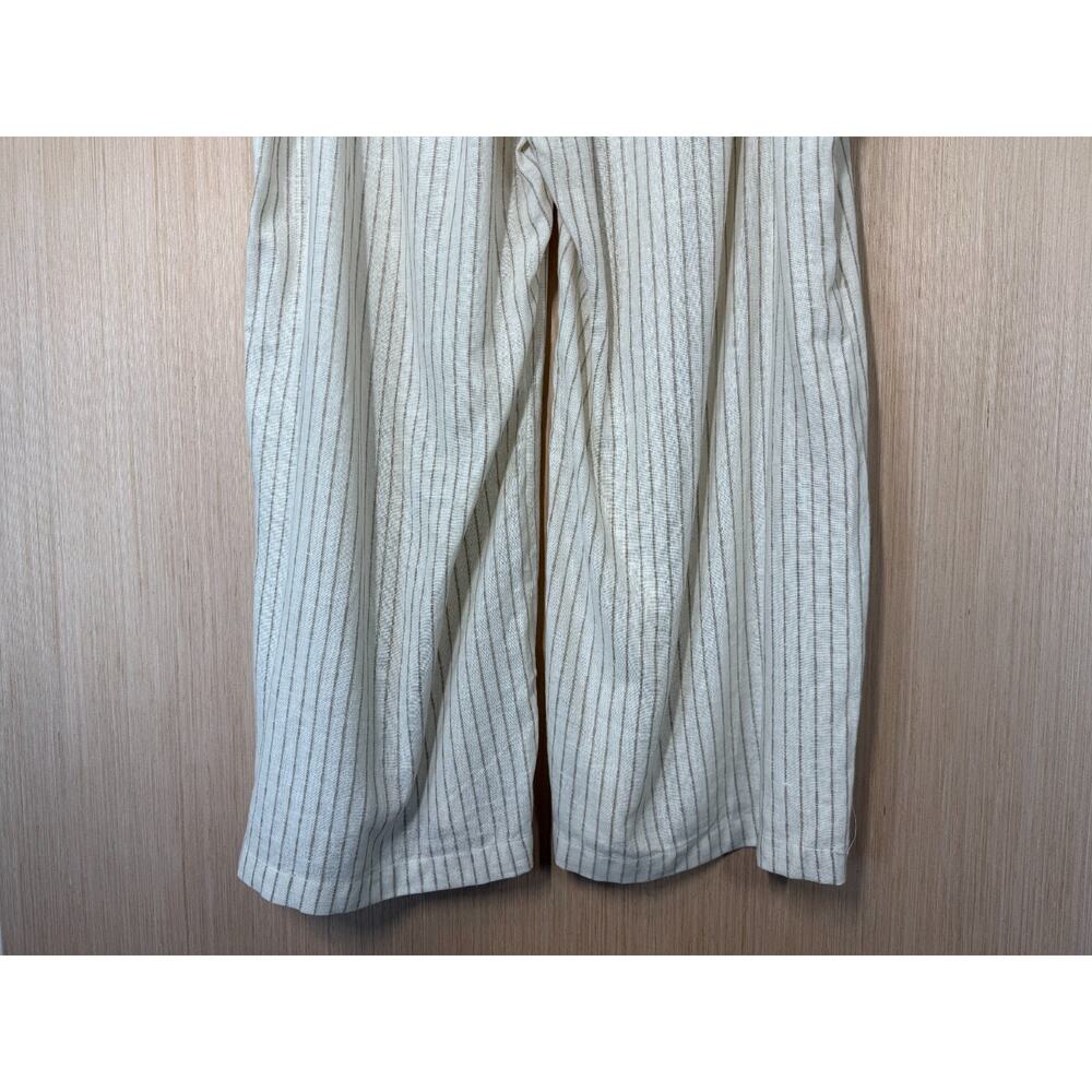 NEW Lane Bryant Linen Blend Pinstripe Wide Leg Pants Size 24R Belt Office Travel - Picture 7 of 12
